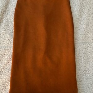 Elegant Tan Women's Velour Pencil Skirt